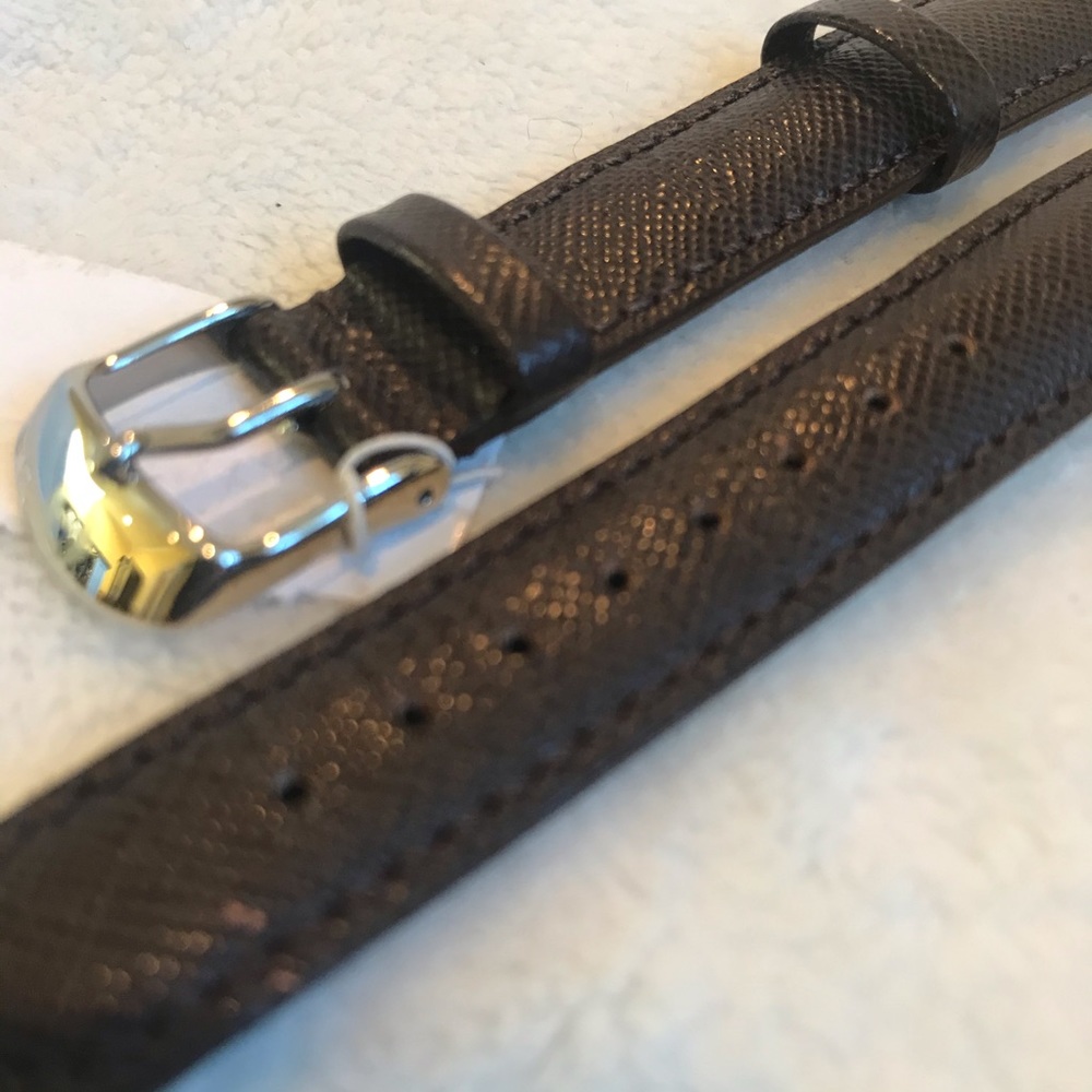 Brown Embossed leather watch band NWT Michele